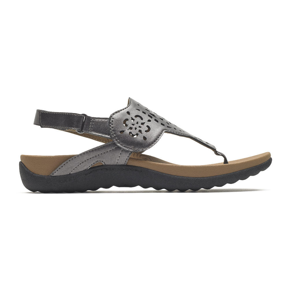 Sandálias Rockport Mulher Cinzentas - Ridge Circle Cutout Thong - 86149MWSP